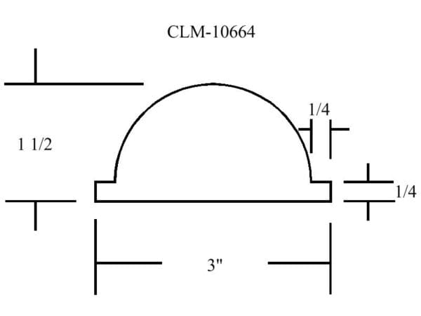 Diagram of CLM-10664 with dimensions.