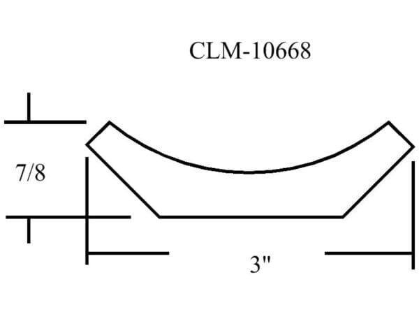 Curved molding, CLM-10668, 3 inches.