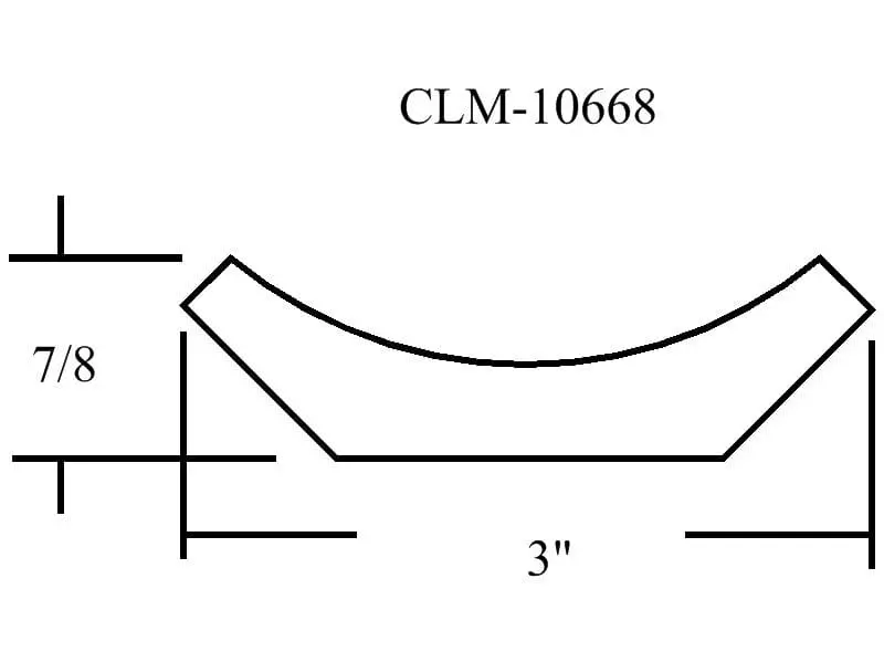 Curved molding, CLM-10668, 3 inches.