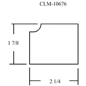 Diagram of a 1 7/8 by 2 1/4 inch shape.