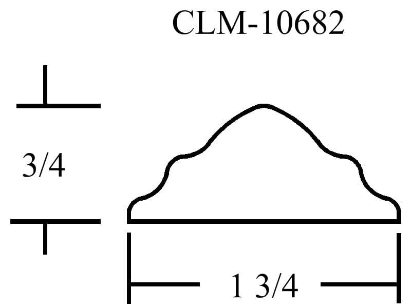 Crafted molding profile, CLM-10682, 3/4" x 1 3/4"