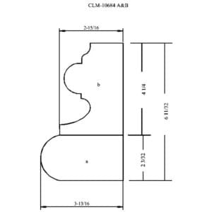 Line drawing of a molding profile.