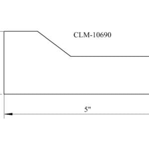 Line drawing of a 5" by 1-7/8" part.