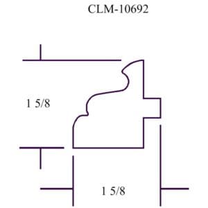 Line drawing of a molding profile.