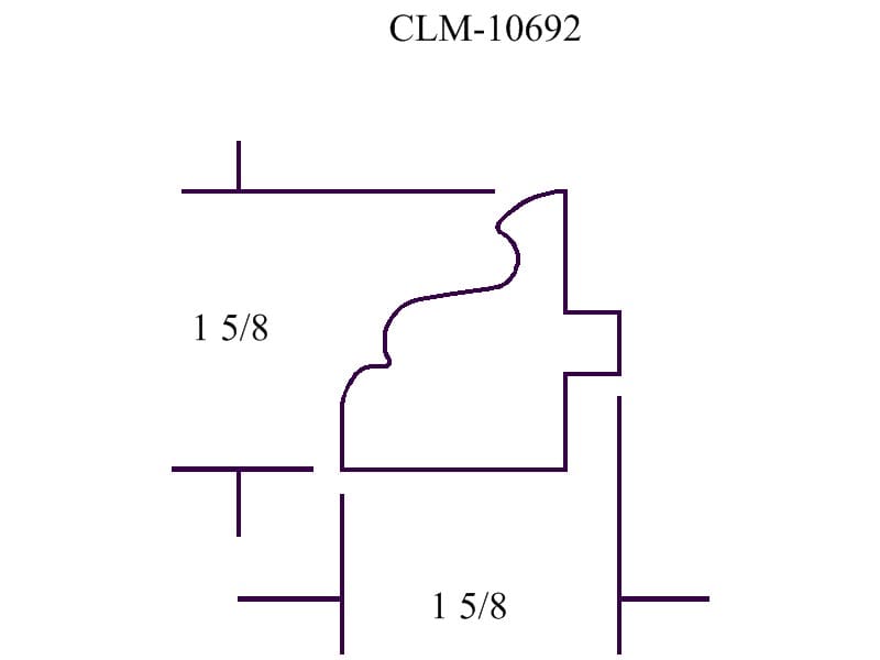 Line drawing of a molding profile.