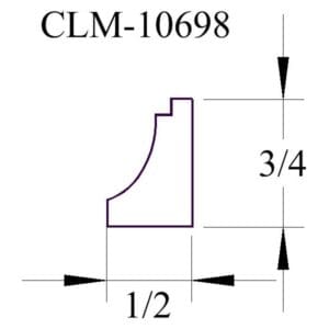 CLM-10698, 1/2" x 3/4" molding profile.