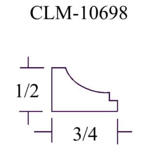 CLM-10698, 1/2 x 3/4 molding profile.