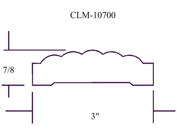 Line drawing of a 3 inch molding.