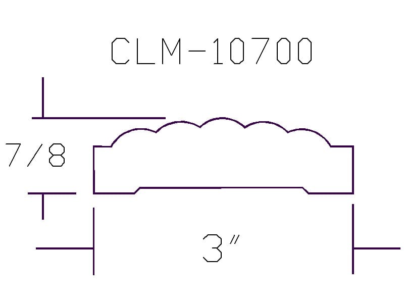CLM-10700 crown molding diagram.