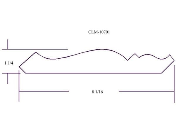 Line drawing of a wavy profile.