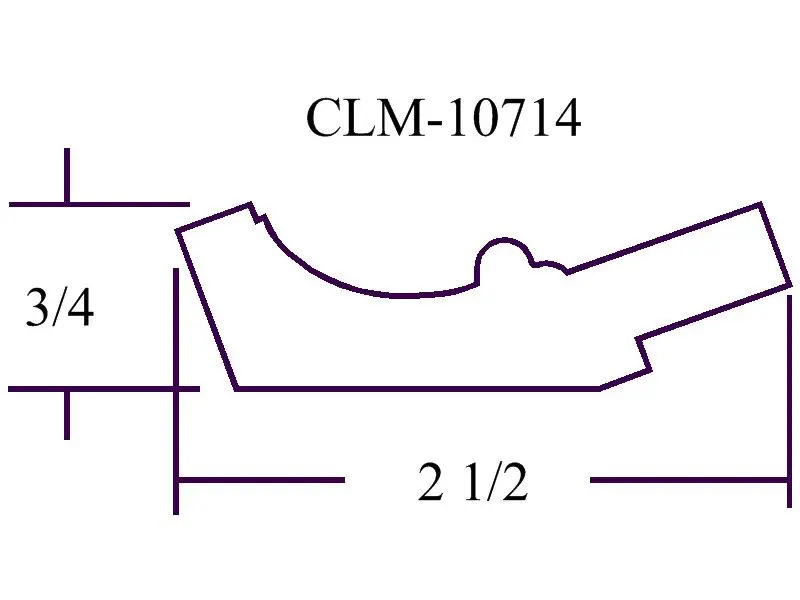 Line drawing of a molding profile CLM-10714.