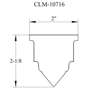 Line drawing of a 2 inch cornice.