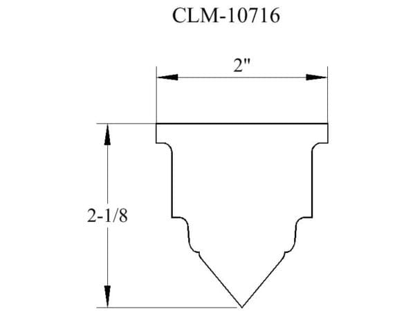 Line drawing of a 2 inch cornice.