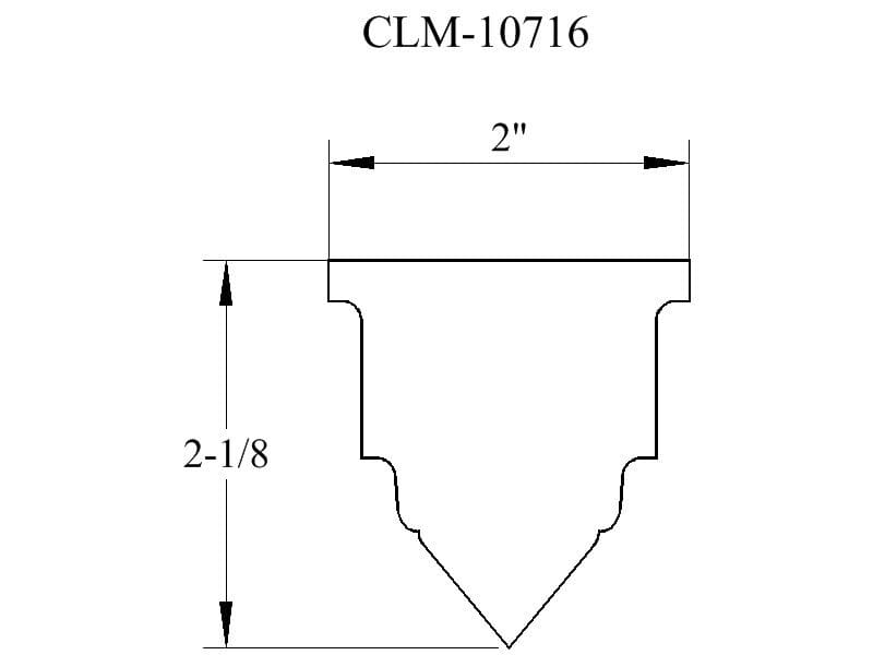 Line drawing of a 2 inch cornice.