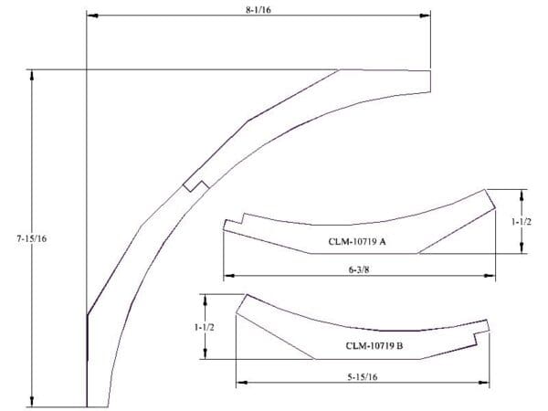 Diagram of CLM-10719 A and B parts.