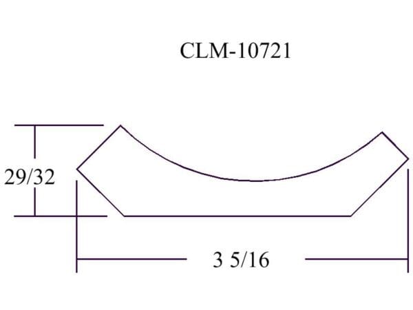 Curved molding profile, CLM-10721, 29/32 x 3 5/16.