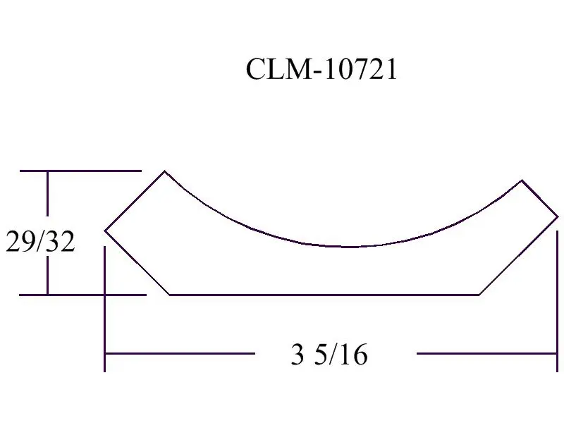 Curved molding profile, CLM-10721, 29/32 x 3 5/16.