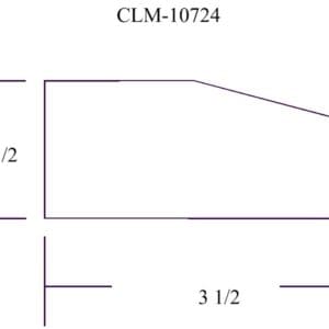 Line drawing of a 3 1/2 by 1 1/2 inch shape.