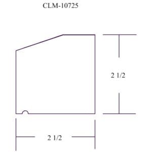 Line drawing of a 2 1/2" square.