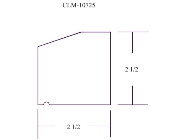 Line drawing of a 2 1/2" square.