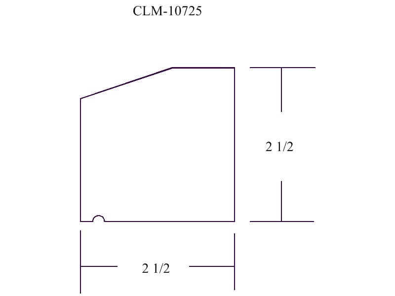 Line drawing of a 2 1/2" square.