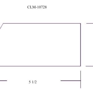 Diagram of a 5 1/2 by 2 1/2 shape.