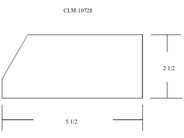 Diagram of a 5 1/2 by 2 1/2 shape.