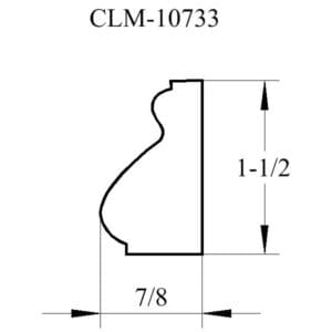 Line drawing of a 7/8" x 1-1/2" molding.