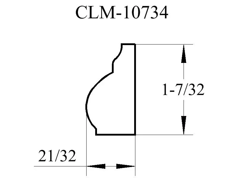 Line drawing of a molding profile CLM-10734.