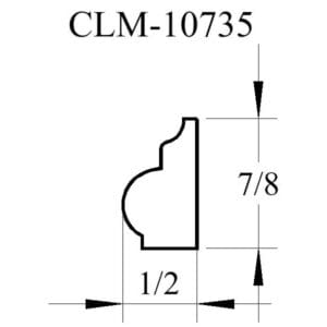 Line drawing of molding profile CLM-10735.