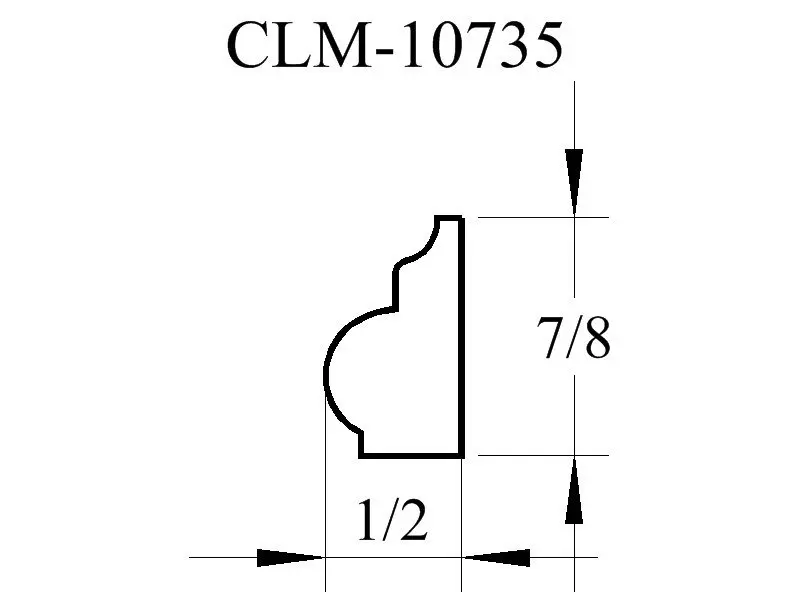 Line drawing of molding profile CLM-10735.