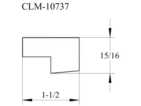 Diagram of CLM-10737 part dimensions.