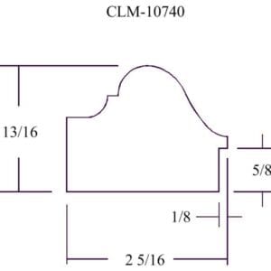 CLM-10740 molding dimensions diagram.