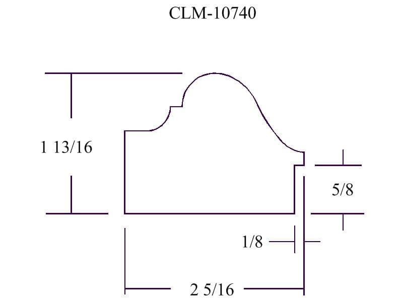 CLM-10740 molding dimensions diagram.