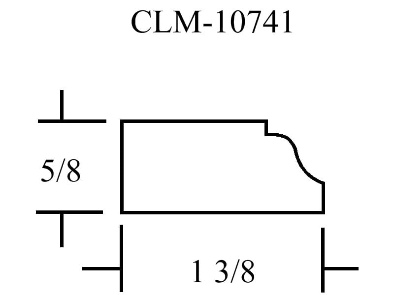 CLM-10741, 5/8 x 1 3/8 profile drawing.