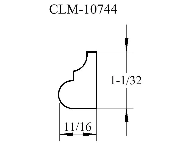 CLM-10744 molding profile diagram.