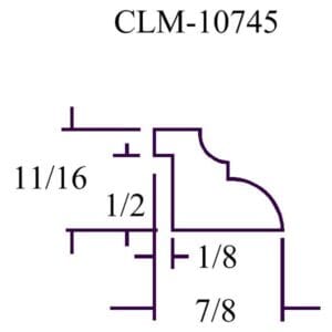 CLM-10745 molding diagram with measurements.