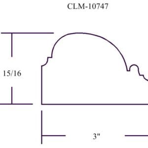 CLM-10747 3" arched molding diagram.