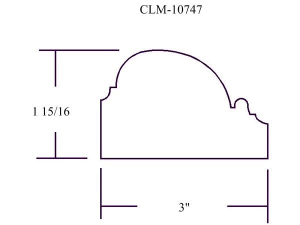 CLM-10747 3" arched molding diagram.