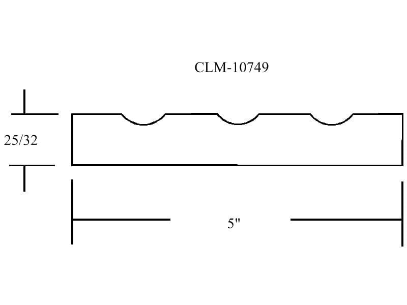 CLM-10749, 5" x 25/32" part diagram.