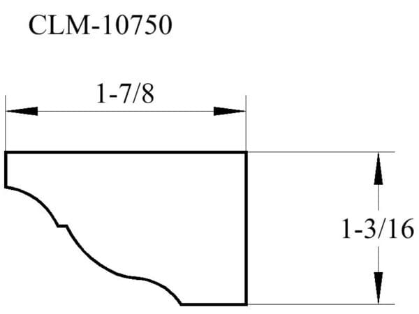 Line drawing of a CLM-10750 molding.