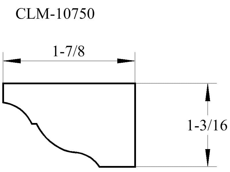 Line drawing of a CLM-10750 molding.