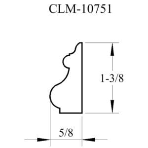 CLM-10751 molding diagram, 1-3/8" x 5/8"