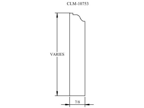 Line drawing of a 7/8" molding profile.