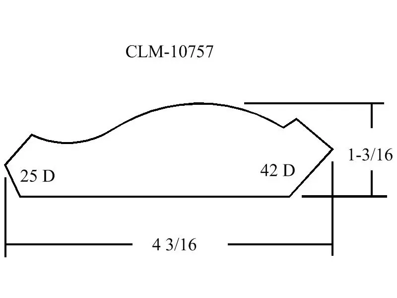 CLM-10757 curved molding diagram.