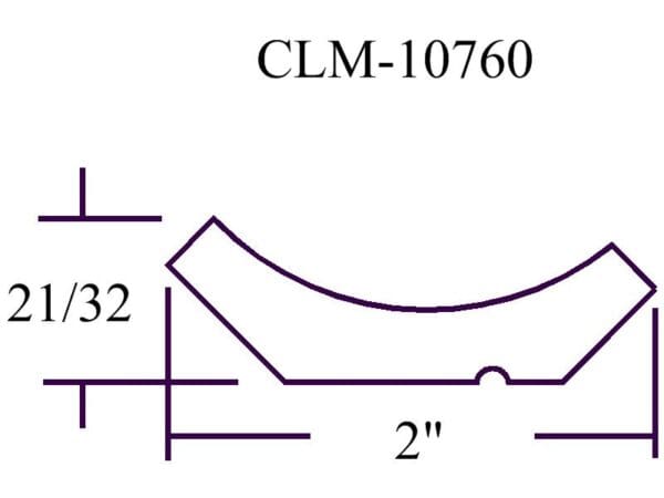 CLM-10760 curved molding, 21/32" x 2"