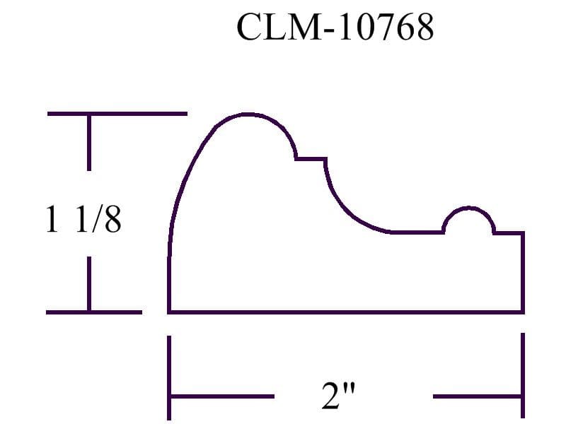 CLM-10768, 1 1/8" x 2" molding profile.