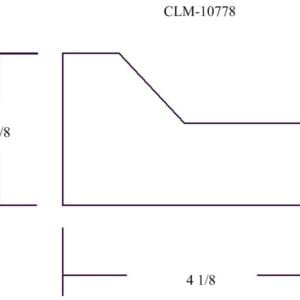 Line drawing of a 2 3/8 x 4 1/8 rectangle.