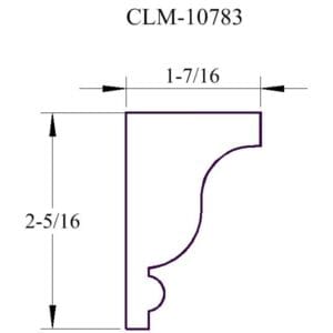 Line drawing of a molding profile.