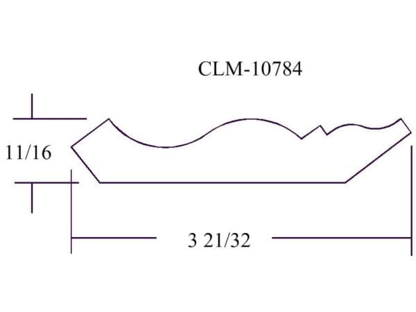 CLM-10784 crown molding profile drawing.